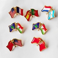 African national flag brooch, Morocco, South Africa, Nigeria, Ivory Coast flag brooch