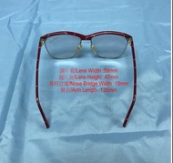 Silhouette奧地利詩樂(金色-紅色)名牌眼鏡(frame Austria)_(懷舊/古董/平光)