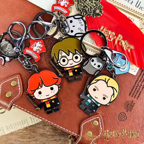 Genuine Harry Potter Metal Keychain Cartoon Hermione Ron Bag Hanging Ornament for Girls Fans Birthda