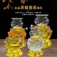 Buddha Front Liquid Lotus Oil Lamp Colorful Glass Dimming Oil Lamp Household For Buddha Changming Lamp Bodhi Lotus Oil Lamp zz46fr