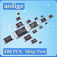 【Thriving】 100pcs 0603 1% SMD resistor 0R 10M 1/10W 1KΩ 100 150 220 330 470 ohm 1K 2.2K 10K 100K 1M