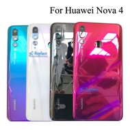 6.4 inch For Huawei Nova 4 Nova4 Replacement Glass Battery Back Cover Case Battery Housing Rear Cover with lens