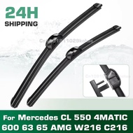 Front Wiper Blades Set For Mercedes Benz CL 550 4MATIC 600 63 65 AMG W216 C216 Windshield Brush 27"2