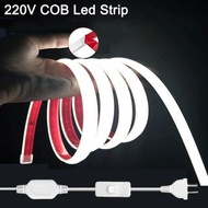 220V COB LED Neon Strip Light Self-adhesive EU AU Switch Plug Waterproof 288LEDs/m Flex Neon Led Tap