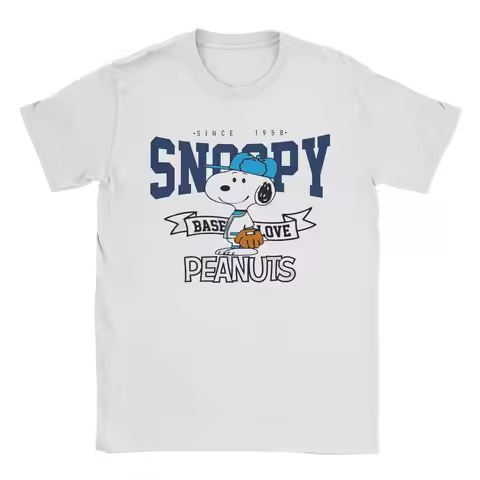 Print Snoopy Since 1958 T Shirt Men's Cotton Short Sleeve Round Neck Summer Top Tee