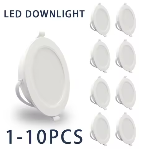 1-10pcs 3 4 5 6 8 inch LED Round Panel Downlight Lamp 24W 20W 6W AC100-240V 3000K 4000K 6000K Light 