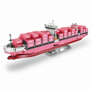 Jie Star | Puzzle Assembly Pink Cargo Ship Toy Model