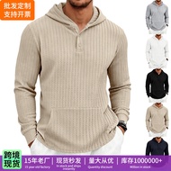 2026 Series American Flower Jacquard Texture Casual Simple Men's Hooded Sweatshirt260723EE