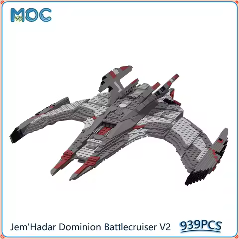 Jem'Hadar Dominion Battlecruiser V2 Model MOC Building Blocks DIY Assemble Bricks Space Ship Display
