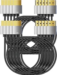 HDMI 2.1 Cable High Speed 48Gbps, Type A to A, Ultra Thin, Hyper Super Flexible Slim Cord, Diameter<