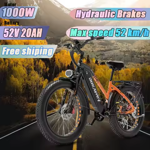 Electric Bike DUKAWEY DM530PLUS 1000W Motor 52V 20AH Battery 26*4 Inch Fat Tire Electric Bicycle Mou