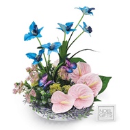 [NoelGifts.com] Artificial Flower Arrangement Everlasting Blooms - Butterfly Garden (AAAF7)