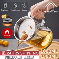 1000/1500ML Oil Jug Glass Oil Filter Large Capacity Oil Jug Oil Bottle Oil Filter Jug