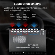 5/7/9 Band Car Equalizer Audio EQ Tuning Crossover Amplifier Parametric Car Preamplifier Audio Equal