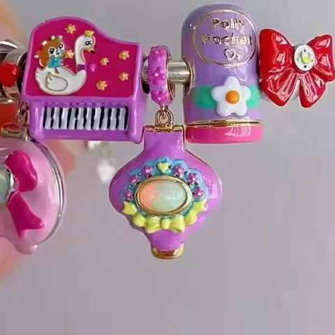 925 Sterling Silver Teatime Polly Pocket Charm Bead For Bracelet Bangle Dangle Adjustable Polly Pock