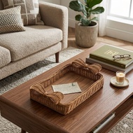 Rustic rattan tray, rattan woven basket, rattan tray, rattan tray, rattan basket Picnic Basket