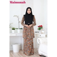KURUNG MAIMUNAH (KM104-KM112) Baju Kurung Moden Muslimah Lycra Nursing Friendly Size S-3XL Ironless