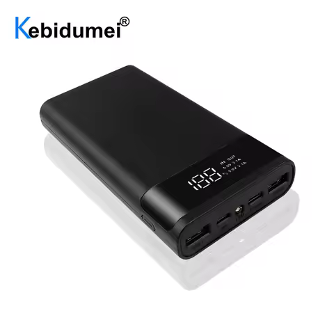 Dual USB Micro USB Type C Power Bank Shell DC 5V DIY 6*18650 Case Battery Charge Storage Box LED Dis