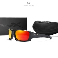 《323》Wiley X WX แบรนด์2025ใหม่แว่นกันแดดกีฬาผู้ชาย HD แว่นตากันแดดโพลาไรซ์ TR90สแควร์กรอบเลนส์กระจกเ
