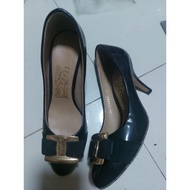 Black High Heels Ferragamo Size 35 Length 22.0