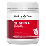 (ORIGINAL AUSTRALIA) HEALTHY CARE Vitamin E 500IU 500 IU 200 Capsules Vit E Kapsul Capsule