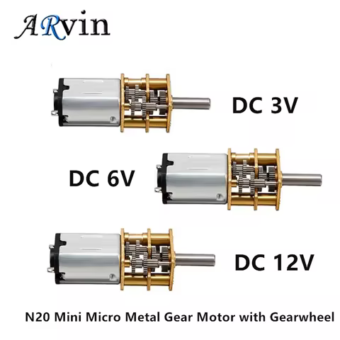 DC 3V/6V/12V N20 Mini Micro Metal Gear Motor with Gearwheel DC Motors 15/30/50/60/100/200/300/500/10