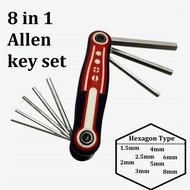 Hexagon Foldable Allen Key Set Hexagon Key Key Wrench Tools Kit 8 In 1 Allen Key Set (1.5 mm to 8 mm