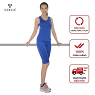 Narsis H7012 Women's Yoga Gym Set, 2-Piece Design, Blue with White Mesh, Cool
