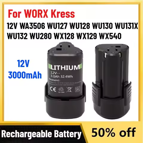Brand New 3000mAh Battery for WORX Kress 12V WA3506 WU127 WU128 WU130 WU131X WU132 WU280 WX128 WX129
