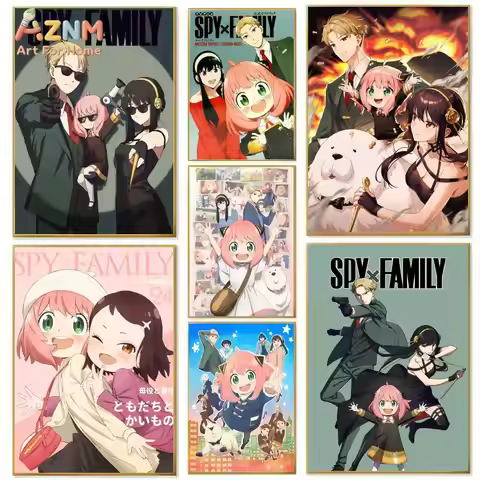 AZNM Spy x Family Anime Canvas Wall Print Unframed Loid Yor Anya Bond Character Teen Bedroom Decor P