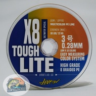 PE 3 Harrow Toughlite X8 0.28MM 100M Multicolor 50 Lbs/ 22 Kg