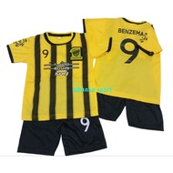 NEWEST BENZEMA AL ITTIHAD FOOTBALL JERSEY BENZEMA AL ITTIHAD FOOTBALL SHIRT SET AGES 1-14 YEARS PREM