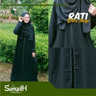 Abaya Hitam Bordir Rati Turki/ Gamis Syari / Baju Couple Wanita &amp; Anak