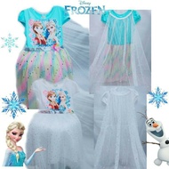 Frozen with long Cape Dress for kids