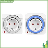 ✿ keepdreaming ✿  24-Hour EU Plug-in Mechanical Timer with 15 Minute Intervals Universal Socket Time