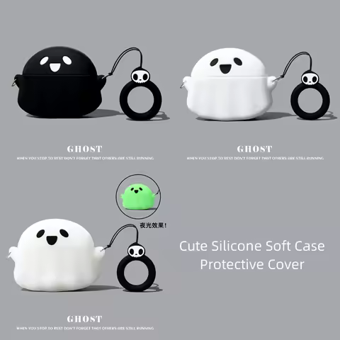 For JBL Wave Beam Case JBL VIBE Beam Silicone Soft Case 3D Cute Ghost Cartoon JBL Wave200 TWS Shockp