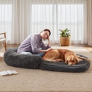 YAEM Human Dog Bed, 71"x45"x14" Dog Beds for Large Dogs, Foldable Faux Fur Washable Dog Bed for Peop