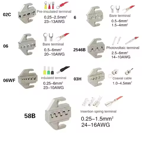 Replacement Head for Crimping Pliers Accessories SN Series 4mm Jaws 58B/2546B/03H/2549/02C/06WF/X6