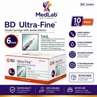 Insulin Syringe 1mL BD Ultra-Fine 31G 6mm U-100  (10pcs)