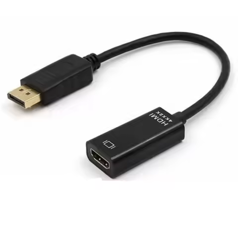 4K DisplayPort-to-HDMI Active Adapter for High-Resolution Video and Audio Transmission to HDTVs, PCs