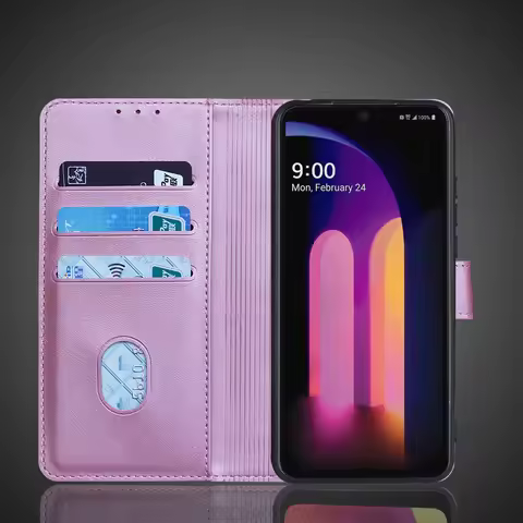 Wallet Flip Cover Pu Leather Case for LG V60 ThinQ Card Holder Phone Bags Protective Holster Fundas