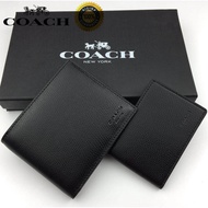 C〇/a*c./h original purse short wallet men folding card wallet fashion black in stock 74974