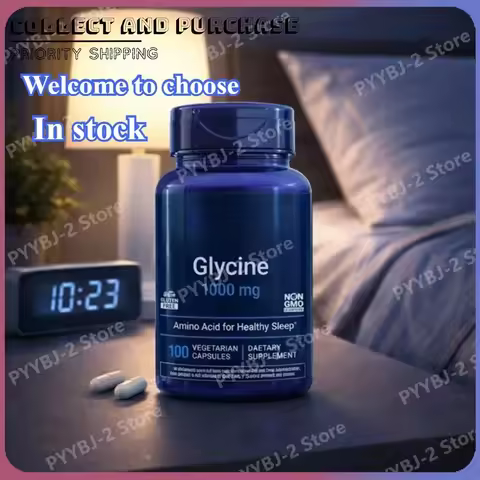 100 Count Glycine Capsule Healthy Sleep Supplement with 1000 Mg Amino Acid Ingredient Support Nights