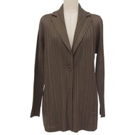 狀況極佳 ▲ 三宅一生 PP51-JA451 PLEATS PLEASE開襟羊毛衫，卡其色，2 碼，日本製造，正品，女款。