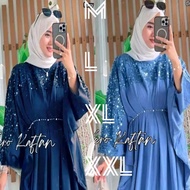 The Latest 2024 Kaftan Robe For Eid, Soft And Luxurious, Soft, Luxurious, Sequin Lace Application | Veroluna Kaftan Muslim Dress | Kaftan Elegant Luxury Party Gamis | Jumbo Contemporary Women's Invitation Dress | Shimer Silk Premium Gamis