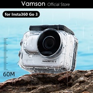 Vamson เคส GO3สำหรับ Insta360กันน้ำลึก60ม.,ตัวเครื่องป้องกันการดำน้ำสำหรับ Insta360 GO 3กล้องเคสโทรศัพท์กันน้ำอุปกรณ์เสริม
