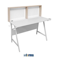 Informa Jaime Meja Belajar Anak Dengan Partisi - Putih/Oak Kids Study Table Perlengkapan Furniture B