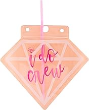 NPW I Do Crew Drink Pouches with Straws - 10 Count | Bachelorette Party Supplies, Beverage Bag Drink