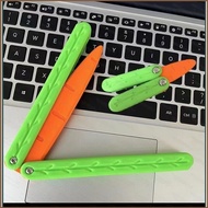 Carrot Gravity Jump Small Radish Balisong Gift For Kids Stress Relief Fidget Toys Butterfly Knife Be