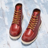 Red Wing 8875wing Overall Boots All-Match Martin Boots Genuine Leather Goodyear Motorcycle Boots Ret